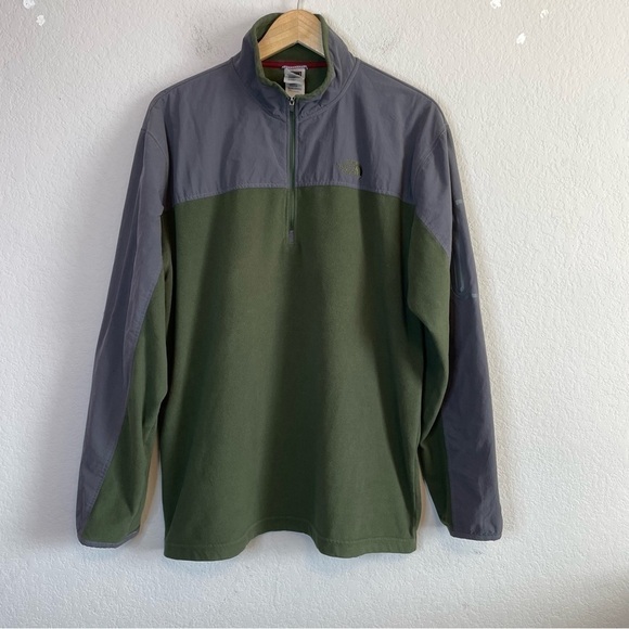 The North Face Green Fleece Long Sleeve Pullover Size XL - Picture 1 of 4